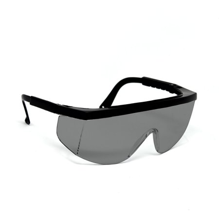 OPTIC MAX Gray Safety Glasses, Adjustable Temples, Anti-Fog 120GAF